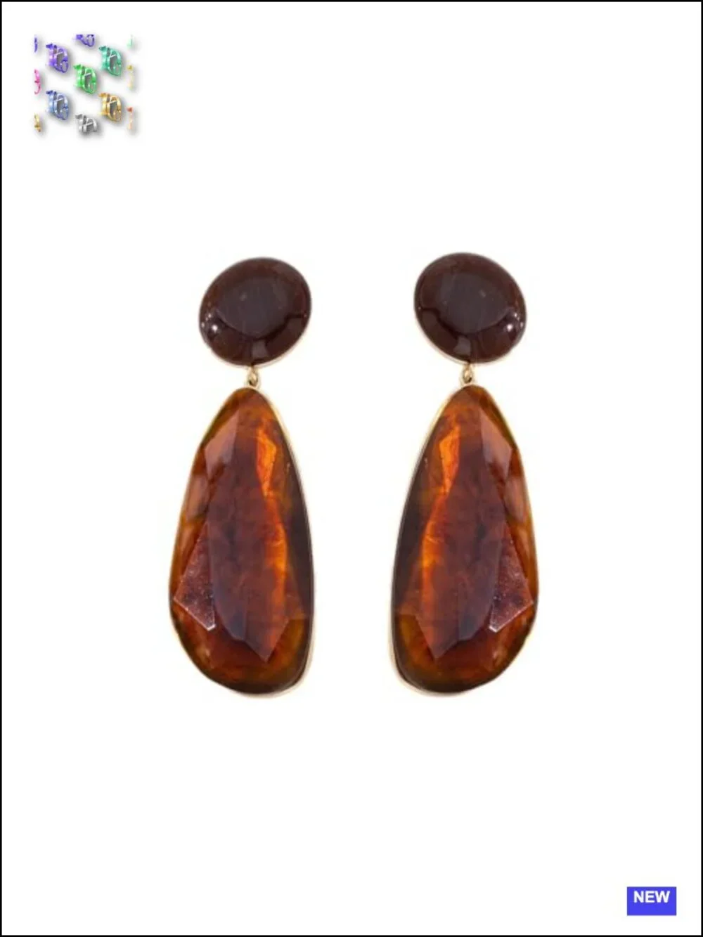 Vintage Water Drop Resin Drop Dangle Earrings Chunky Geometric Boho Studs